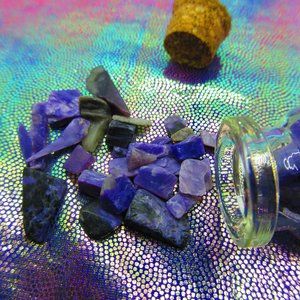 Charoite Gemstone Chips In A Bottle Embellishments Natural Semi Precious